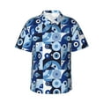 thumbnail image 1 of Balery Evil Eye Print Men's Hawaiian Shirts Short Sleeve Beach Shirt Relaxed Fit Vacation Button Down Shirts-, 1 of 9
