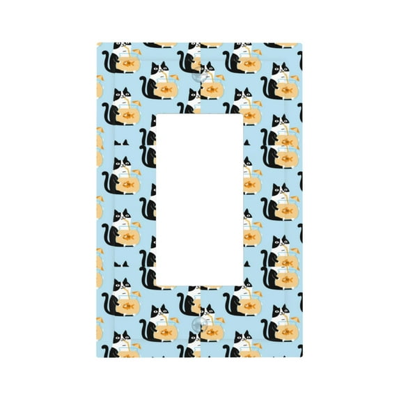 Balery FUNNY CAT IS DRINKING WATER for Duplex Wall Plates Kit, Electrical Outlet Covers, Standard Size 1-Gang 5.0" x3.0", Electric Receptacle Plug Covers-Style U