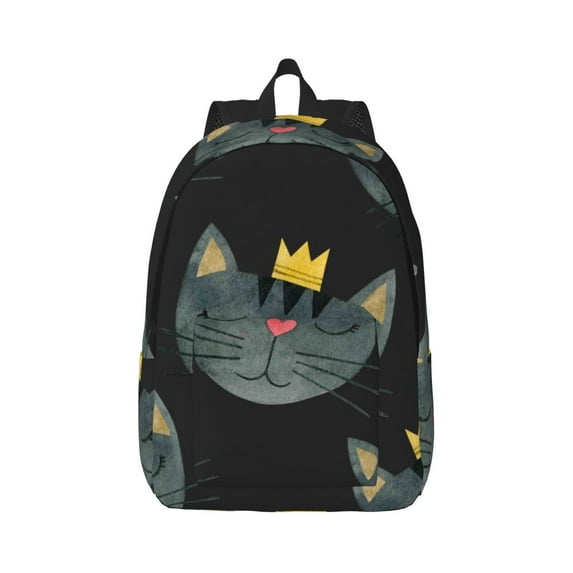 Balery Faces Of The Cat Vintage Canvas Backpack for Men and Women - Large Capacity, Durable Travel Laptop Bag for School, Work, Hiking, and Outdoor Activities