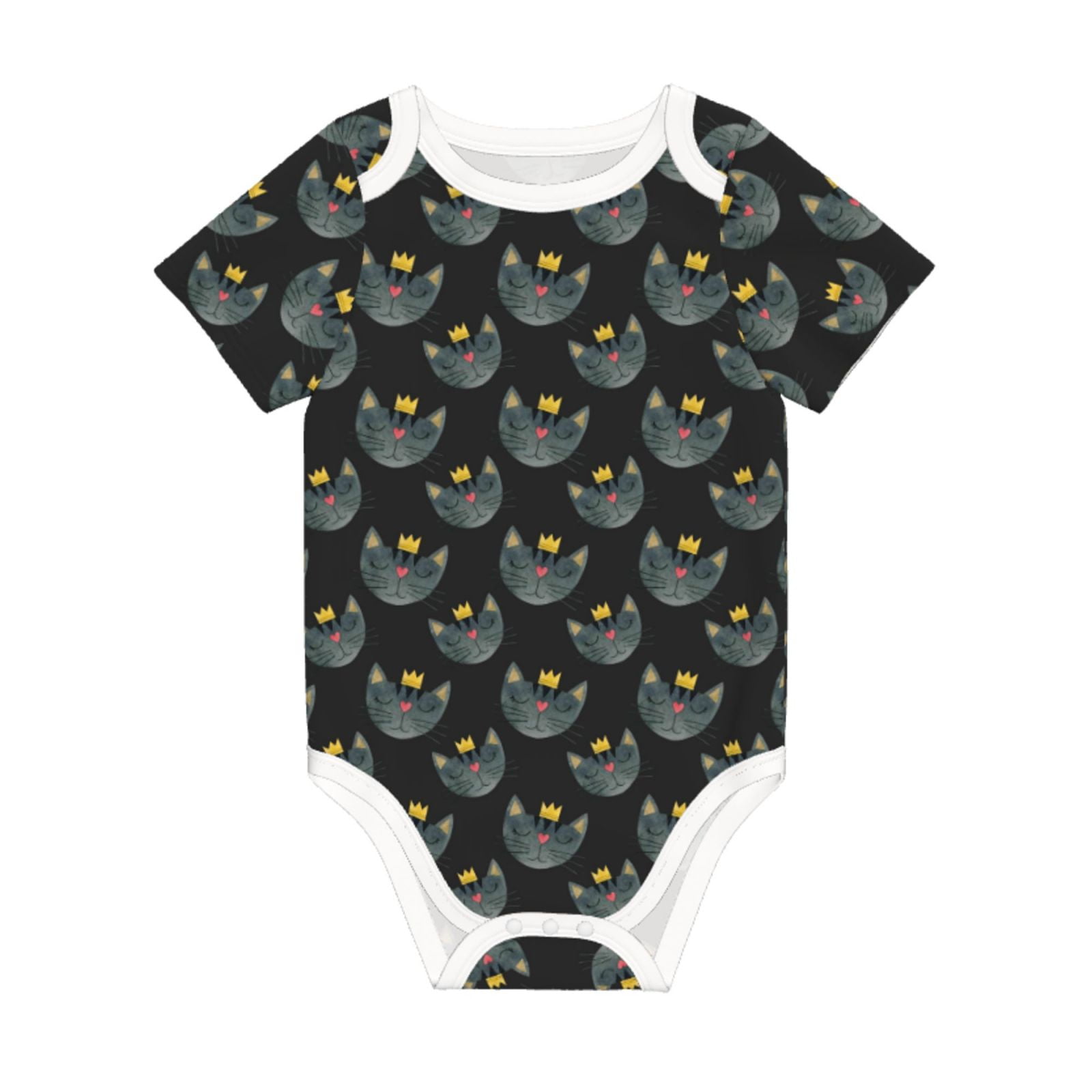Balery Faces Of The Cat Pattern Baby Climbing Clothes Infant Bodysuit