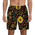 thumbnail image 1 of Balery Fall Sunflowers Leaves Mens Swim Trunks Swim Shorts for Men Quick Dry Inseam Beach Shorts with Compression Liner Pocket-Medium, 1 of 9