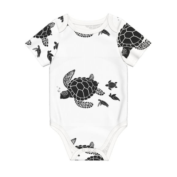 Balery Family Of Sea Turtles Pattern Baby Climbing Clothes Infant Bodysuit Cute Infant Bodysuit Baby Romper-3 Months