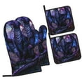 thumbnail image 1 of Balery Fantasy Dragon In Cathedral Pattern Oven Mitts and Pot Holders 4 pcs Set, Kitchen Oven Glove High Heat Resistant 500℉ Oven Mitts with Non-Slip Silicone Surface, 1 of 6