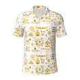 thumbnail image 1 of Balery Farm Bee Cute Honey Printed Men’s Short Sleeve Polo Shirt, Midweight Men's Shirt,Golf Polo shirts -Large, 1 of 8