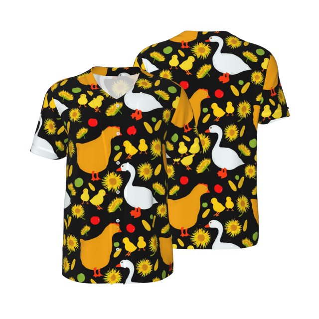 Balery Farm Goose Baseball Jersey for Men Casual Button Down Shirts