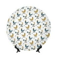 thumbnail image 1 of Balery Farm Roosters Print Bone China Decorative Plate Ceramic Dinner Plates Art Crafts with Display Stand-7in, 1 of 6