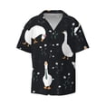 thumbnail image 1 of Balery Fashionable Goose Men's Casual Button Down Shirt Short Sleeve Textured Summer Cuban Beach Shirts-Large, 1 of 7