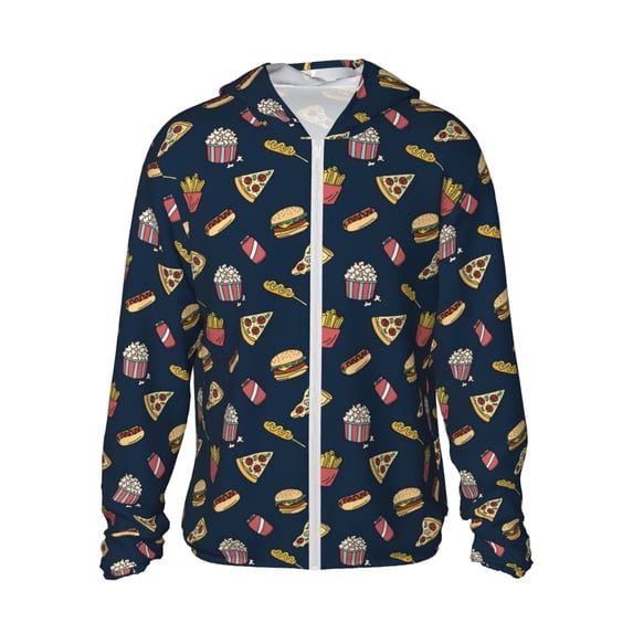 Balery Fast Food Men's Women's UPF 50+ Sun Protection Lightweight Hoodie Performance Long Sleeve Shirt for Fishing Running-