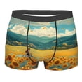 thumbnail image 1 of Balery Field Style Bicycle Young Sunflower Men's Boxer Briefs, Soft and Breathable Cotton Underwear with nylon Waistband-Medium, 1 of 9