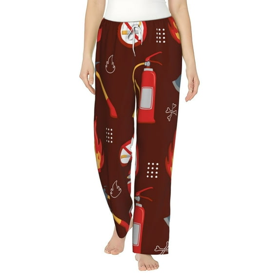 Balery Fire Extinguisher print Women's Pajama Pants,Ultra Lightweight Pjs,Lounge Pant-XX-Large