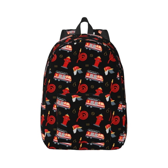 Balery Fire Fighting Vintage Canvas Backpack for Men and Women - Large Capacity, Durable Travel Laptop Bag for School, Work, Hiking, and Outdoor Activities-Small