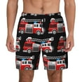 thumbnail image 1 of Balery Fire and Rescue Truck Mens Swim Trunks Swim Shorts for Men Quick Dry Inseam Beach Shorts with Compression Liner Pocket-3X-Large, 1 of 9
