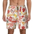 thumbnail image 1 of Balery Firefighter Icons Mens Swim Trunks Swim Shorts for Men Quick Dry Inseam Beach Shorts with Compression Liner Pocket-3X-Large, 1 of 9