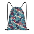 thumbnail image 1 of Balery Fish In The Wave Pattern Drawstring Backpack Bag Sport Gym Sackpack Cinch Bags Pattern Drawstring Backpack Bag Sport Gym Sackpack Cinch Bags -Small, 1 of 6