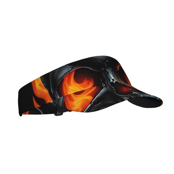 Balery Flame Metal Skull Sport Wear Athletic Visor Sun Sports Visor Hat Visor Adjustable Cap for Women and Men (One Size)