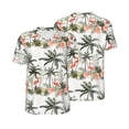 thumbnail image 1 of Balery Flamingo Palm Trees Baseball Jersey for Men Casual Button Down Shirts Short Sleeve Active Team Sports Uniform-Large, 1 of 9