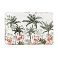 thumbnail image 1 of Balery Flamingo Palm Trees Doormat, Durable Flannel Fabric, Waterproof Stain and Fade Resistant, Low Profile,Indoor Outdoor Door Mats, Easy Clean Patio Entrance Mat, 16x24in, 1 of 9