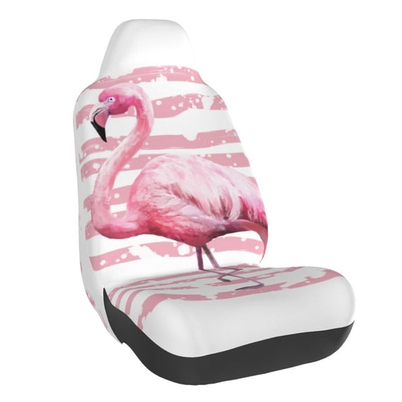 Balery Flamingo Pattern Car Seat Cover - Soft & Breathable Front Premium Covers with Non-Slip Protector Fits Most Automotive, Vans, SUVs, Trucks - 1 Unit