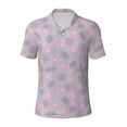thumbnail image 1 of Balery Flamingo Printed Men’s Short Sleeve Polo Shirt, Midweight Men's Shirt,Golf Polo shirts -X-Large, 1 of 8