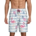 thumbnail image 1 of Balery Flamingo and Pineapple Men's Cotton Knit Pajama Shorts Waistband & Pockets,Short Pajama Pants-3X-Large, 1 of 8