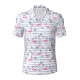 thumbnail image 1 of Balery Flamingo and Pineapple Printed Men’s Short Sleeve Polo Shirt, Midweight Men's Shirt,Golf Polo shirts -Large, 1 of 8