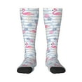 thumbnail image 1 of Balery Flamingo and Pineapple Printed Novelty Socks Men's Women's Crew Socks Sports Socks Knee High Socks Cotton Socks Quirky and Cool Socks, 1 of 9