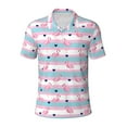 thumbnail image 1 of Balery Flamingo1 Printed Men’s Short Sleeve Polo Shirt, Midweight Men's Shirt,Golf Polo shirts -Medium, 1 of 8