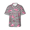 thumbnail image 1 of Balery Flamingos Print Men's Hawaiian Shirts Short Sleeve Beach Shirt Relaxed Fit Vacation Button Down Shirts-Medium, 1 of 9
