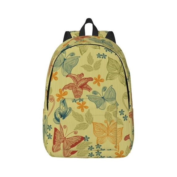 Balery Floral with Butterflies Vintage Canvas Backpack for Men and Women - Large Capacity, Durable Travel Laptop Bag for School, Work, Hiking, and Outdoor Activities