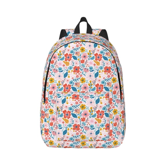 Balery Floral Ditsy Vintage Canvas Backpack for Men and Women - Large Capacity, Durable Travel Laptop Bag for School, Work, Hiking, and Outdoor Activities