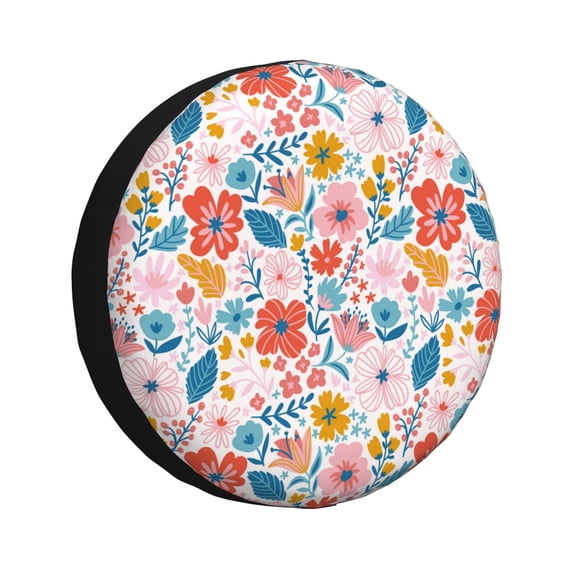 Balery Floral Ditsytire Cover Waterproof Dust-Proof, Universal Spare Wheel Tire Cover For Trailer, Rv, Suv Truck And Vehicle Camper Accessories-14 Inch