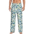 thumbnail image 1 of Balery Floral In Blue print Men's Pajama Pants,Ultra Lightweight Pjs,Lounge Pant-Large, 1 of 9