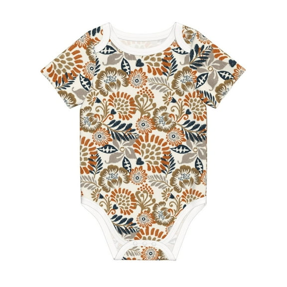 Balery Floral Paisley Pattern Baby Climbing Clothes Infant Bodysuit Cute Infant Bodysuit Baby Romper-9M