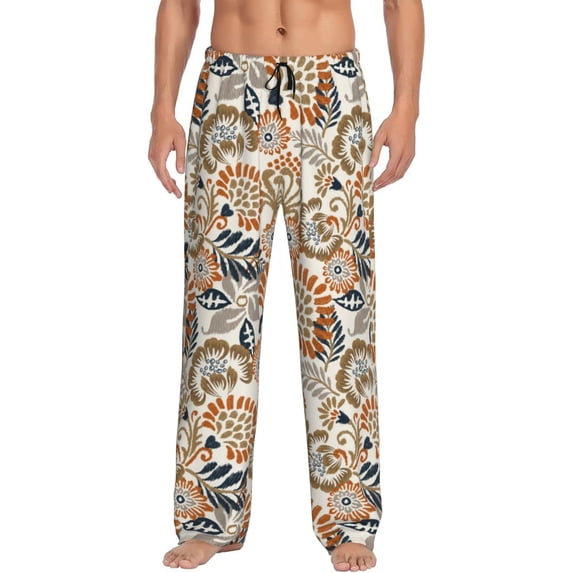 Balery Floral Paisley print Men's Pajama Pants,Ultra Lightweight Pjs,Lounge Pant-Small