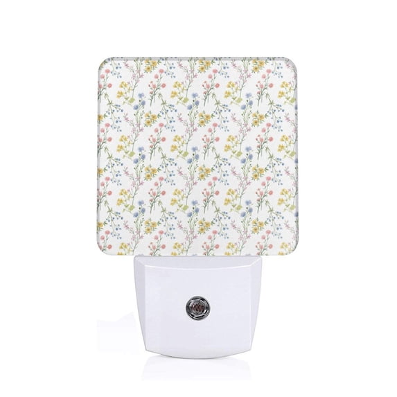 Balery Floral Pattern LED Night Light with Automatic Sensor Plug in Night Light with Dusk-to-Dawn Light Sensor LED Nightlight 0.5W-UK