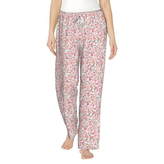 Balery Floral Retro Style print Women's Pajama Pants,Ultra Lightweight Pjs,Lounge Pant-Large