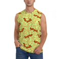 thumbnail image 1 of Balery Floral Squirrel Men's Sleeveless Muscle Shirts Workout Tank Top, Moisture Wicking, Odor Protection-XX-Large, 1 of 8