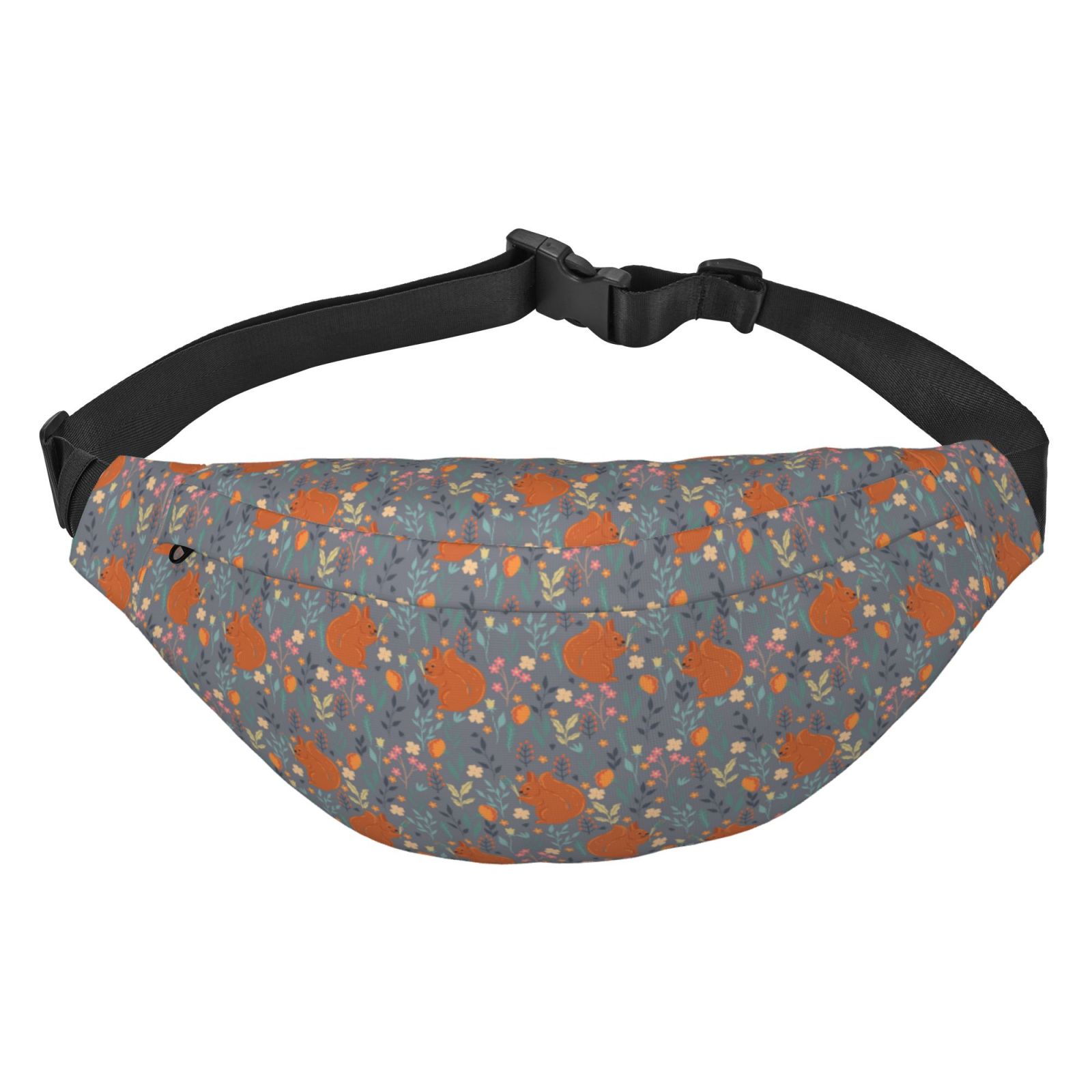 Balery Floral Squirrel Versatile Waist Bag for Men and Women