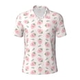 thumbnail image 1 of Balery Floral Strawberr Printed Men’s Short Sleeve Polo Shirt, Midweight Men's Shirt,Golf Polo shirts -4X-Large, 1 of 8