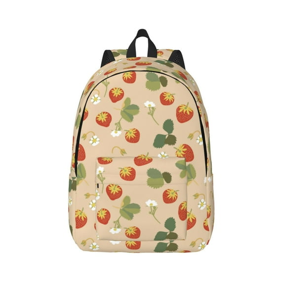 Balery Floral Strawberr Vintage Canvas Backpack for Men and Women - Large Capacity, Durable Travel Laptop Bag for School, Work, Hiking, and Outdoor Activities