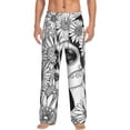 thumbnail image 1 of Balery Floral Sugar Skull Portrait print Men's Pajama Pants,Ultra Lightweight Pjs,Lounge Pant-XX-Large, 1 of 9