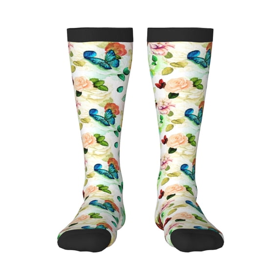 Balery Floral Vintage Fun Novelty Socks Men'S Women'S Crew Socks Funny Crazy Novelty Socks Quirky And Cool Socks