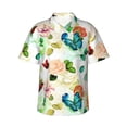 thumbnail image 1 of Balery Floral Vintage Print Men's Hawaiian Shirts Short Sleeve Beach Shirt Relaxed Fit Vacation Button Down Shirts-X-Large, 1 of 9