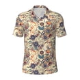 thumbnail image 1 of Balery Floral With Birds Printed Men’s Short Sleeve Polo Shirt, Midweight Men's Shirt,Golf Polo shirts -Small, 1 of 9