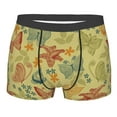 thumbnail image 1 of Balery Floral with Butterflies Men's Boxer Briefs, Soft and Breathable Cotton Underwear with nylon Waistband-Medium, 1 of 9