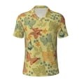 thumbnail image 1 of Balery Floral with Butterflies Printed Men’s Short Sleeve Polo Shirt, Midweight Men's Shirt,Golf Polo shirts -, 1 of 9