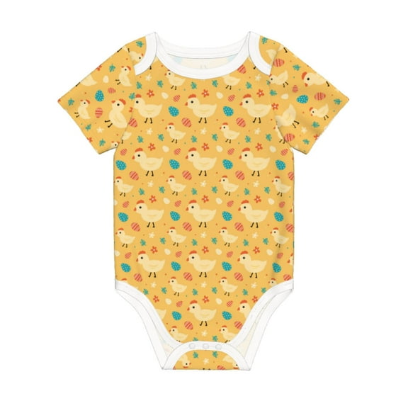 Balery Flowe Chicken Pattern Baby Climbing Clothes Infant Bodysuit Cute Infant Bodysuit Baby Romper-9M