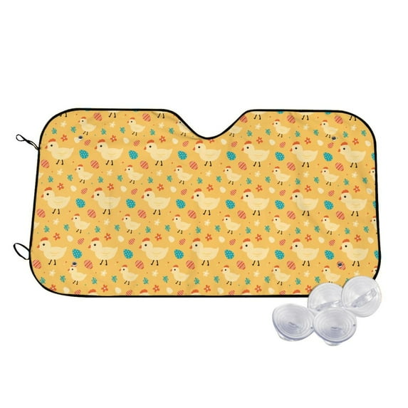 Balery Flowe Chicken Print Car Windshield Sun Shade,Windshield Sunshade for Car Pickup Truck SUV Accessories-Medium