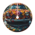 thumbnail image 1 of Balery Flower Covered Vintage Car Printed Christmas Tree Skirt , Merry Christmas Party Christmas Tree Decoration,Adjustable Tree Skirt-48", 1 of 6
