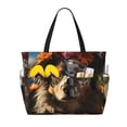 thumbnail image 1 of Balery Flower Crown Dog Beach Travel Bag - Water-Resistant, Large Capacity Lightweight Tote with 7 Pockets for Women and Men - Perfect for Beach, Pool, Gym, and Travel, 1 of 7